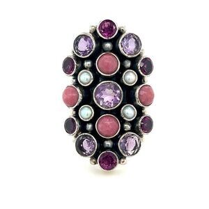 Nicky Butler Multi-Stones with Pearl Ring